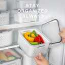Freshmage Fruit Storage Containers for Fridge with Removable Colander, Airtight Food Storage Container, Dishwasher Safe Produce Saver for Refrigerator, Keep Berry Fruit Fresh Longer 4 pcs Small Clear