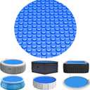 Evoio Solar Pool Cover 15 ft Round for Above Ground Inground Pools Bubble Wrap Covers for Hot Tub Spa Thermal Heating, 15 Mil Circle Blue Floating Blanket for 6-24 Foot Feet Diameter Swimming Pools