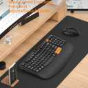 Wireless Keyboard and Mouse Combo, 2.4G Wave Keys Ergonomic Keyboard with Palm Rest and 3 DPI Silent Mouse, Compact Size for Natural Typing, Spill-Resistant, for Windows/PC/Laptop/Mac(Black)