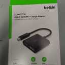 Belkin USB C to HDMI Adapter + USBC Charging Port to Charge While You Display, Supports 4K UHD Video, Passthrough Power up to 60W for Connected Devices, Compatible with MacBook, iPad, Windows