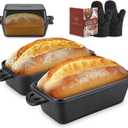 AILITOR Cast Iron Loaf Pan with Lid 9x5 Inch - Bread Baking Pans for Homemade Bread, 2 Piece Set