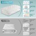 5-Sided Waterproof Mattress Protector, Queen Size Quilted Bamboo Rayon Mattress Cover, Breathable Cooling Noiseless Bed Fitted Sheets, Soft Bedding Pad with Deep Pocket Up to 18"