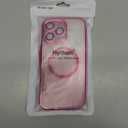 Hython for iPhone 13 Pro Case Clear Magnetic Glitter Phone Cases [Compatible with MagSafe] Full Camera Lens Protector Slim Gradient Sparkle Luxury Plating Shockproof Protective Cover Women, Hot Pink