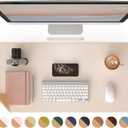 RENMTURE Dual-Sided Mouse Pad, Natural Cork & PU Leather Large Desk Pad for Office and Home Work, Desk Protector Non-Slip, Waterproof, Easy Clean (Apricot, 36"x17")