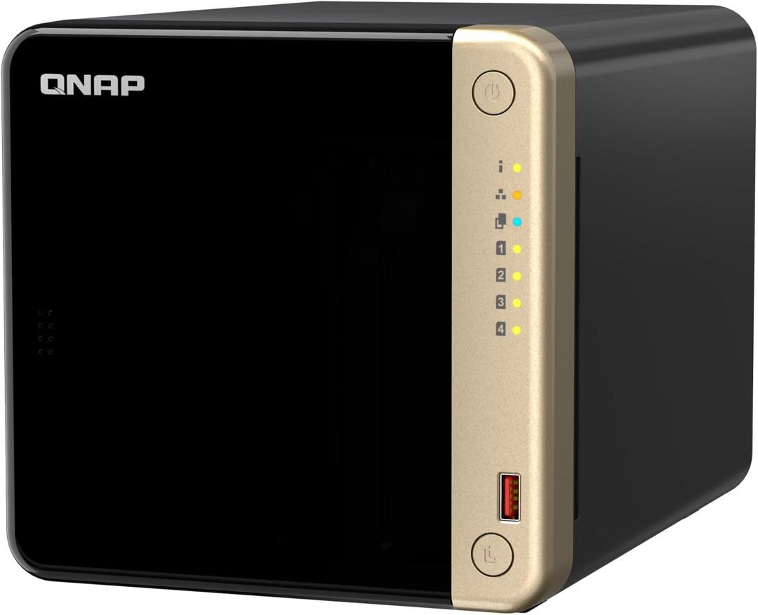 QNAP TS-464-8G-US 4 Bay Desktop NAS, Intel Quad-core Processor, M.2 PCIe Slots, Dual 2.5GbE Network Connectivity, Diskless