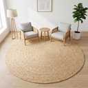 KEMA Jute Braided Woven Area Rug, Natural, 8 Feet Round