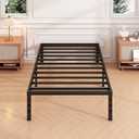 Hafenpo 16 Inch Twin Bed Frame - Sturdy Metal Platform Twin Size, No Box Spring Needed, Heavy Duty, Easy Assembly, Strong Bearing Capacity, Under Bed Storage, Black