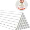 2 x 30PCS White Plastic Dowel Rods for Tiered Cake Construction - 9.5" and 12" Length, 0.4" Diameter - Round Dowels Straws for Stacking and Supporting