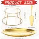 12 Pcs Pizza Stand Set: 4 Metal Stands, 4 Pizza Pans, 4 Spatulas for Weddings, Party(Gold,Round)