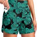 G Gradual Women's 5" Swim Board Shorts Quick Dry High Waisted Beach Shorts for Women Swimsuit Bottoms with Liner Pockets Large