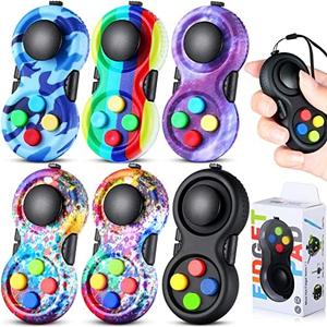 Skylety 4 Pieces Cam Fidget Pad Controller Relieve Anxiety Handheld Mini Game Remote Controller Fidget Pad Stress Reducer for Adult Relieve Stress(Dazzling Colors)