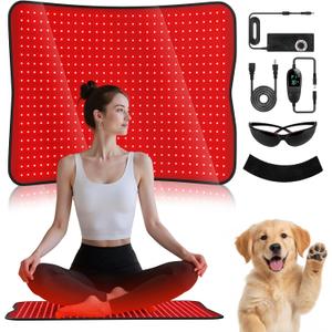 Red Light Therapy Mat for Body - 26.8" x 23.5" RedLight Therapy Pad with 600 LEDs,Near Infrared Red Light Mat 660nm & 850nm Redlight Therapy Pads W770