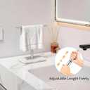 Hand Towel Holder Stand, T-Shape Hand Towel Rack for Bathroom, Hand Towel Stainless Steel for Kitchen Vanity Countertop, Marble Base Brushed Adjustable 9.06" -17.68"