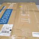 VooBang Vintage Arched Bathroom Mirror, 24x36 Inch Retro Wall Mounted Vanity Mirror with Carved Pattern Top and Metal Frame, Black Decorative Mirror for Hanging or Leaning