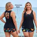 Holipick Women Plus Size 3 Piece Tankini Swimsuits Athletic Bathing Suits with Shorts