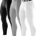 DRSKIN 3 Pack Men’s Compression Pants Tights Leggings Sports Baselayer Running Athletic Workout Active (Classic (B01+WH+GR), 3XL)