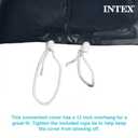 INTEX 28020E Pool Cover: For 8ft Round Easy Set Pools Includes Rope Tie Drain Holes 12in Overhang Snug Fit
