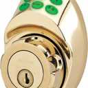 Master Lock Keyed Entry Door Lock, Nightwatch Single Cylinder Deadbolt with Electronic Keypad, Polished Brass Lock, DSKP0603PD