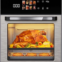 18QT Large Air Fryer Oven with Touch Screen Display, 10-in-1 Air Fry, Roast, Bake, Broil, Dry, Frozen, Proof Combo with Window, Family-Size, Multi-Function, Healthy Cooking 120V