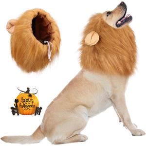 Vivifying Lion Mane for Dog, Adjustable Halloween Lion Costume Wig with Ears for Medium Dogs, Realistic & Funny Accessory Perfect for Parties and Photoshoots (Medium, Brown)