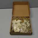 Floweroyal 30pcs Poinsettia Artificial Christmas Flowers Decorations with Clips and Berry Stems Glitter Ornaments for Christmas Tree Wreath Fireplace Stairs Decor (Gold-3 Styles)