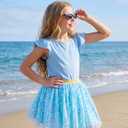 Tutu for Girls Size 2t 3t Green Princess Ballet Layered Outfit Sparkling Sequin Tulle Dance Skirts (Blue)