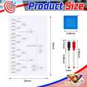 16 Team Erasable Tournament Bracket Board 22 x 34 Inch Single Elimination Bracket Chart Large Reusable Blind Draw Dry Erase Board with Marker Pen Cleaning Cloth for Cornhole and Other Games