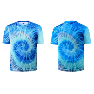 FechDitchly Retro 60s 70s Hippie Boys Costume Set 4Pcs Disco Party Outfit with TieDye Shirt, Peace Necklace for Kids Ages 412 Years (Blue, L)