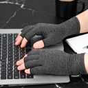 2 Pairs Fingerless Arthritis Compression Gloves for Women & Men - Open Finger Hand Support for Typing, Crafting & Carpal Tunnel Relief Comfort Size L