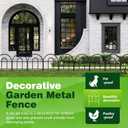 Decorative Garden Fence, 21.67ft(L) x 17in(H) Metal Fencing, 20 Pack, Black, Classic Style, Animal Barrier, Garden Border