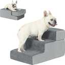 Dog Stairs for Small Dogs, 13.5" 3 Tiers Pet Stairs for High Beds and Couch, Density Foam Durable Ramp with Non-Slip Fabric Cover for Puppy, Cats