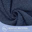 ORTIGIA Boucle Lumbar Pillow Covers 14x36 Blue Textured Body Pillowcase Neutral Pillowcases for Indoor Couch Sofa Bed Cushion Living Room Modern Cushion Cases (Cover Only)