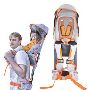 Baby Shoulder Carrier Baby Hiking Backpack Carrier with Rain Cover Sun Shade for Child Safe Backrest and Toddler Ergonomic Seat Holds 40 Pound for Children Between 6 Months-3 Years Old Babies (105-Orange)
