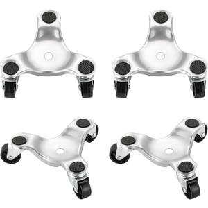 4 Pack Steel Tri-Dolly Set 3 Wheel Furniture Mover Dolly 220lbs Load Capacity Mover's Dolly for Moving Cabinet Furniture and Appliances Durable and Easy to Use Dolly Furniture Mover 6 Inch