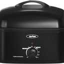 Sunvivi Roaster Oven with Self-Basting Lid,20 Quart Electric Roaster with Removable Pan & Rack,150-450F Full-Range Temperature Control with Defrost/Warm Function,Stainless Steel,Black (20QT)