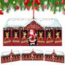 2 x Roowest 2 Pcs Christmas Tree Ornaments 2025 Wooden Reindeer Stable Hanging Decor Farmhouse Christmas Deer Tree Decor Rustic Xmas Santa Holiday Party Gift for Fireplace Wall Door (Red,Snata)