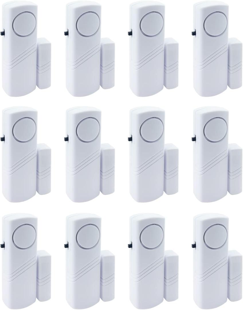 Door Window Alarm, 90DB Door Alarms for Kids Safety, Door Window Burglar Alarm-Window Pool Alarms for Home (12 Pack)