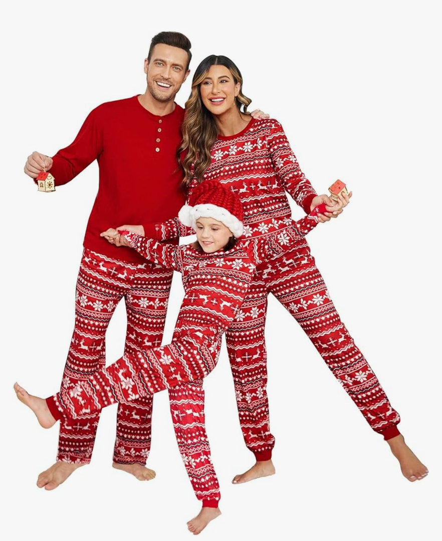 Ekouaer Christmas Pajamas Mens Pjs Long Sleeve Sleepwear Holiday Lounge Sets Size Large