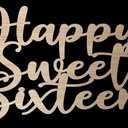 Sixteen Happy Birthday Sign for Backdrop,Happy 16th Birthday Wall Decor,Sweet Sixteen Birthday Decorations for Girls 16th Birthday Sign Photo Booth Props Decor