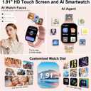 Smart Watch with AI ChatGPT built-in (Answer/Make Call), 1.91" Smartwatch for Men Women, 110+ Fitness Activity Tracker, Calories/Heart Rate/Sleep Monitor, IP68 Waterproof Step Counter for Android iOS