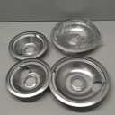 4 Pack (2) 6" & (2) 8" Electric Stove Burner Covers, Drip Chrome Pan Set Replacement for GE/Hotpoint WB31T10010 and WB31T10011