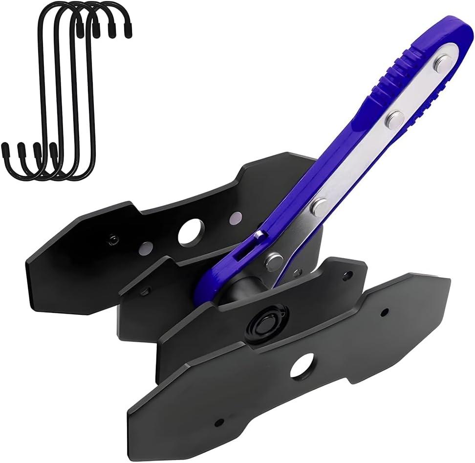 Brake Caliper Compression Tool Kit, 360 Ratchet Piston Compressor with 2 Large Steel Plates & 4 Caliper Hooks, Ratcheting Hand Wrench Expander Brake Pad Spreader for Car Truck SUV (Blue)