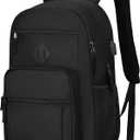 Black Backpack for Men and Women, Backpack for School Teens Boys and Girls, Lightweight Casual High School Bookbag, Daily-use Travel Laptop Backpack with USB Charging Port Fits 15.6 Inch Notebook