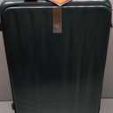 Hanke 24 Inch Checked Luggage Front Opening Rolling Suitcase Hard Sided Luggage with Spinner Wheels Travel Luggagefor Woman Men.(Dark Green)