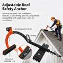Heavy-Duty Roof Safety Anchor, 5000 lb Capacity Roof Hook for First Man Up & Last Man Down, Fall Protection for Roofers, Fits 6/12 to 12/12 Steep Slope Roofs (Black)
