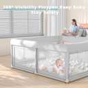 Hiaksedt Baby Playpen with Mat and Ocean Balls Small Playpen for Babies and Toddlers 50 x 50 inch Baby Fence Playards