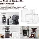 DBM-8GC Grind Chamber With Lid Replacement for Cuisinart DBM-8P1 etc Grinder, Fit Coffee Grinder, Food Processor Replacement Parts, Clear Round Flip Top Design - Dishwasher Safe