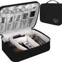 Barber Tools Bag Barber Case Hair Tools Travel Bag Clipper Guard Holder for Clippers and Supplies Hair Cutting Scissors Storage Bag Portable Clipper Storage Holder Organizer for Hair Cutting (Black) (Single-layer)