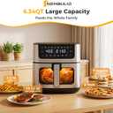 NEWBULIG Air Fryer 6.34QT Airfryer with Visible Window 400℉ Fast Heating Stainless Steel Air Fryers Oven with Nonstick and Dishwasher-Safe Basket 8-in-1 Cooking Preset with Timer Auto-Off
