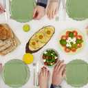 2 x 40 Pcs Party Dessert Plates and Napkins Sets Sage Green 9" Paper Plates and 6.5" Napkins Party Supplies Tableware Decoration For Birthday Picnic